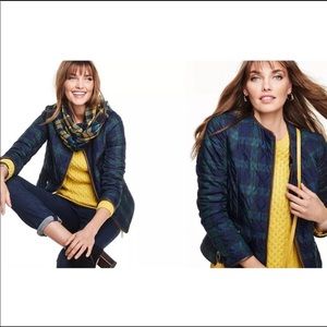 Talbots plaid quilted jacket